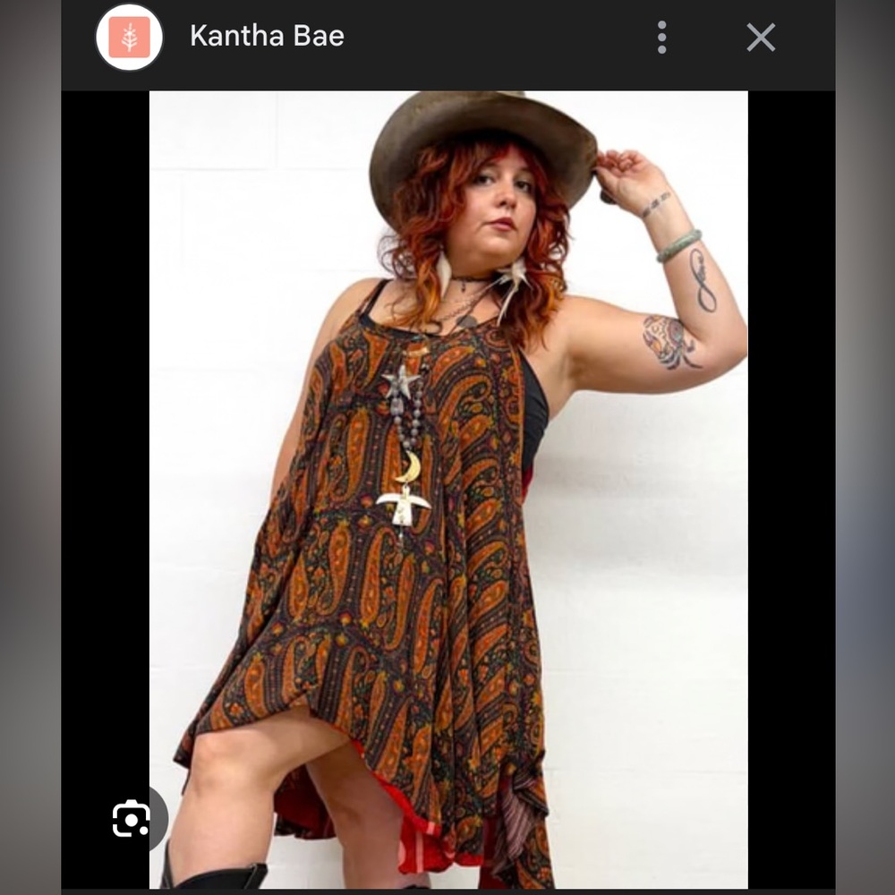 KANTHA BAE SILK Moonchild Mini Dress Reversible Free Size - Picture 4 of 14